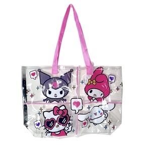 Cute HK Tote Bag with Pink Handles